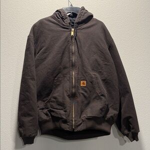 Carhartt Men's Dark Brown Hooded Quilt-Lined Jacket J130-DKB (Never Worn)